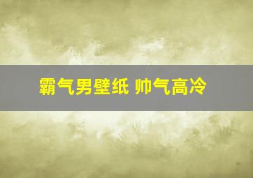 霸气男壁纸 帅气高冷